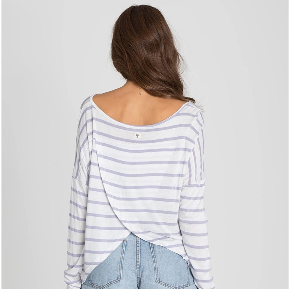 Billabong Striped Top with Open Back